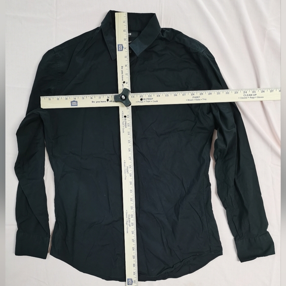 Uniqlo Men's Slim Fit Black Button Up Long Sleeve L RN139864 - Picture 2 of 5